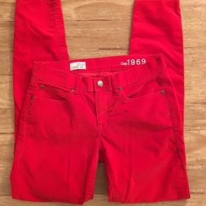 Gap red corded pants 26R